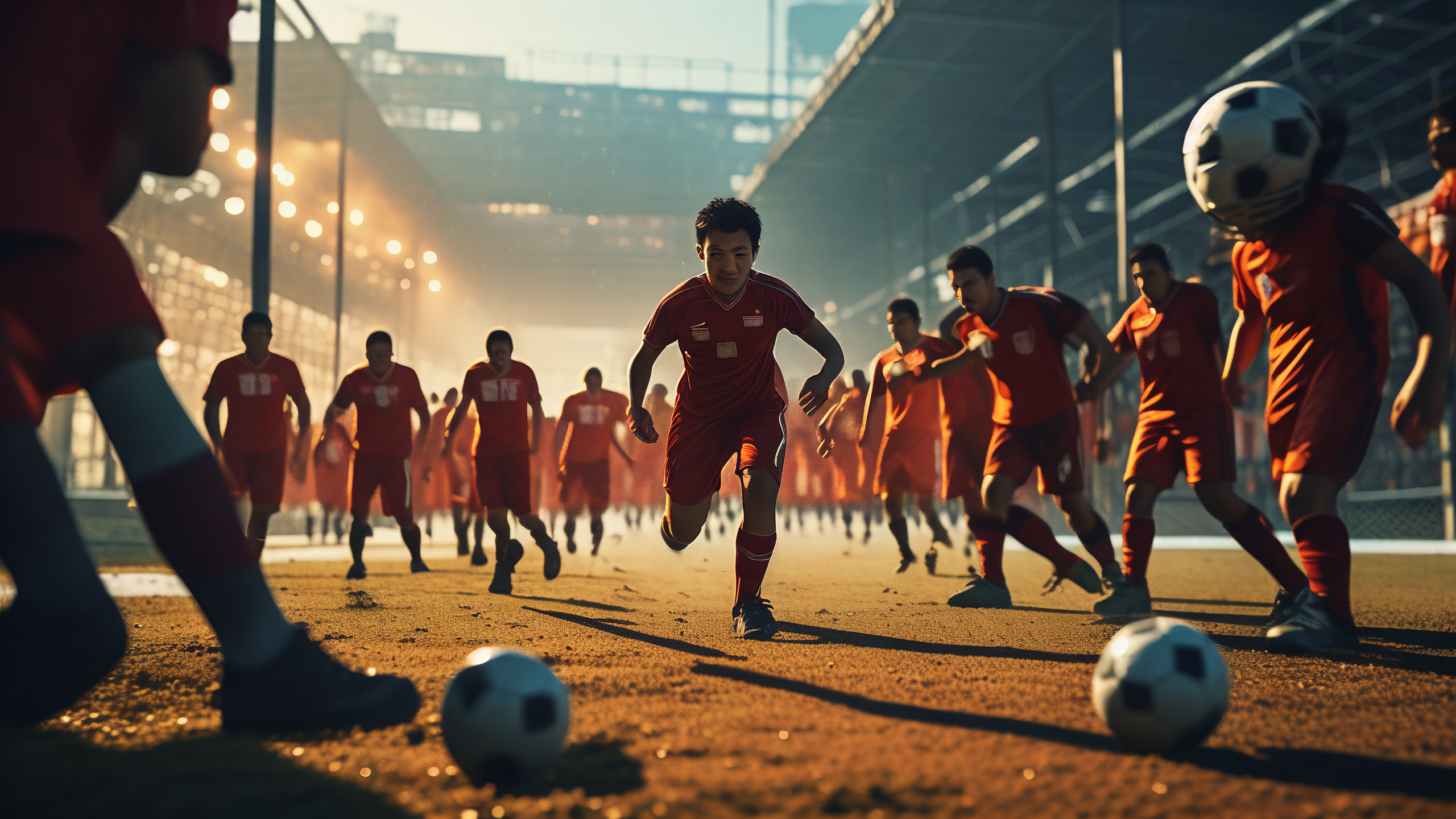 足球比赛现场发生激动人心一幕